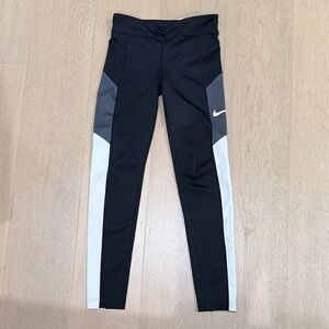 Nike Kids Black, Gray, and White Leggings